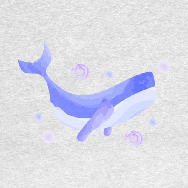 Blue whale watercolor pattern by Aoxydesign